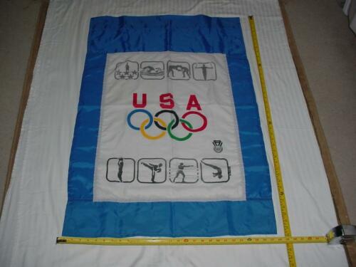 *RARE* Seoul 1988 Official Olympic Flag Banner 4' United States Olympic Commitee