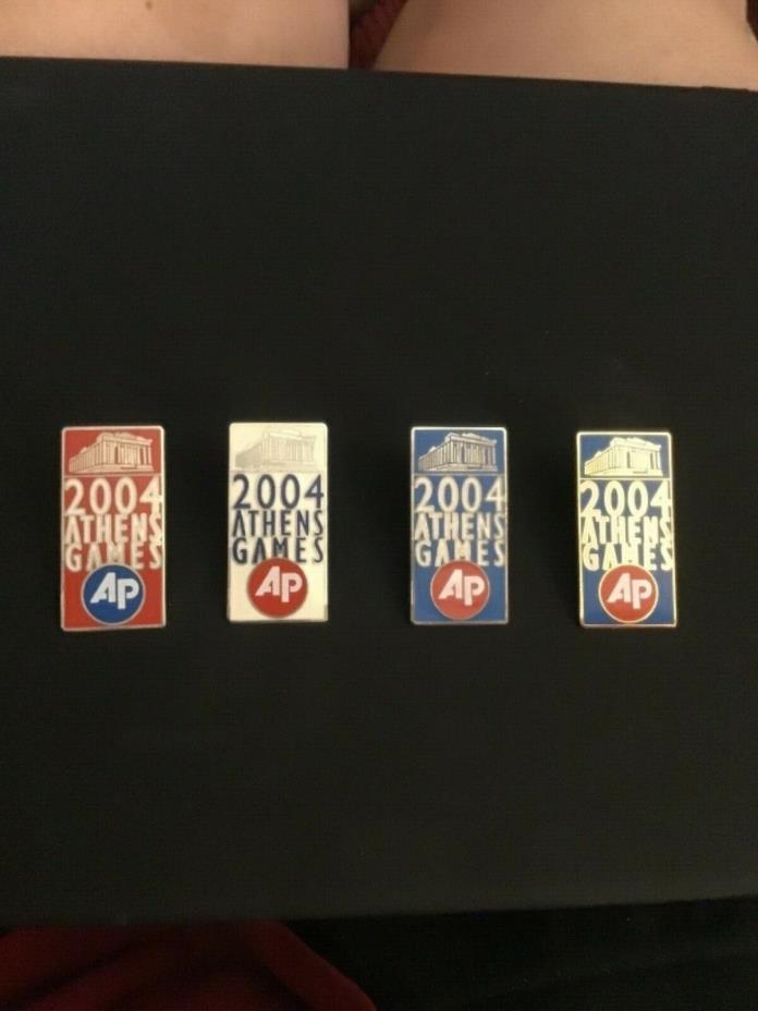 2004 Athens Olympics 4 pin set AP Wire Service Olympic Media Pins