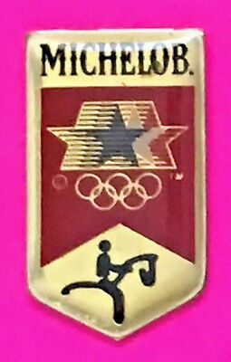 1984 LA OLYMPIC PIN MICHELOB EQUESTRIAN PIN USA RED RINGS PIN ONLY 5000 MADE