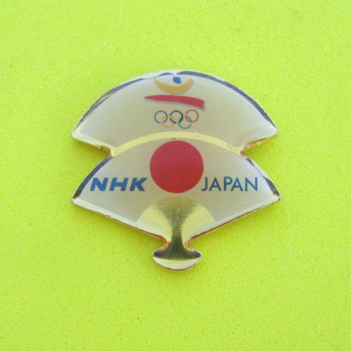 1992 Barcelona OLYMPICS MEDIA Olympic PIN BADGE JAPANESE TV NHK