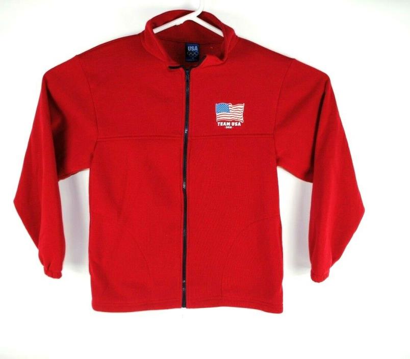 Team USA  Fleece Zip Up Adult Jacket Mens Size Medium Red