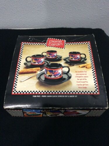 Pierre Cardin French  Grand Prix Classic Espresso Cup & Saucer Set