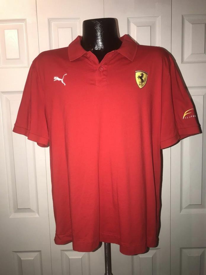 Men’s Vintage Puma Scuderia Ferrari Felipe Massa 03 Red SS Polo Shirt XL