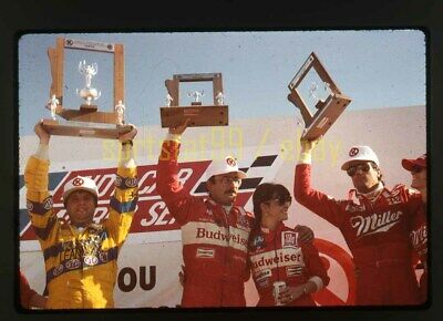 Andretti/Sullivan/Rahal - 1986 CART Victory Lane PIR - Vtg 35mm Race Slide 11980