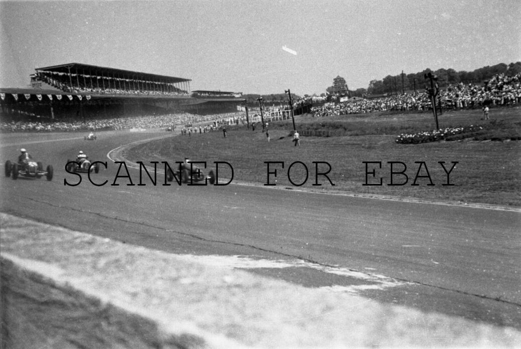 1951 Indy 500 Racing Original Photo Negative By Amateur