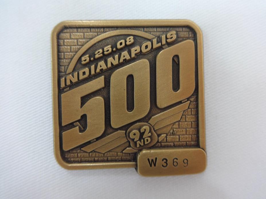 2008 Indianapolis 500 Bronze Pit Badge Scott Dixon Target Ganassi Racin Corvette