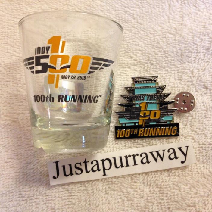 100TH Running Indianapolis 500 Event Collector Shot Glass And Pagoda Pin 2016