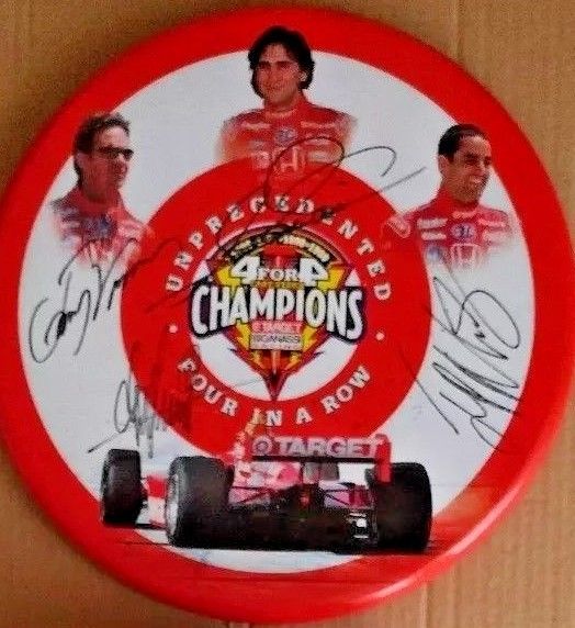 Driver SignedTarget Chip Ganassi &3 divers Action diecast1/43rd collectors tin