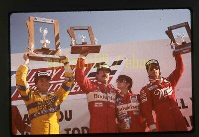 Andretti/Sullivan/Rahal - 1986 CART Victory Lane PIR - Vtg 35mm Race Slide 11979