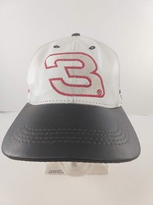 Dale Earnhardt Leather Cap Hat #3 GM Goodwrench Strapback