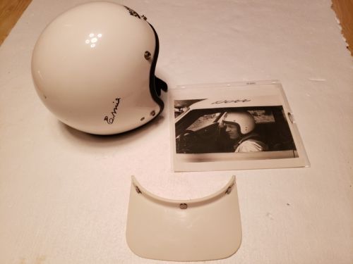 Ernie Derr signed helmet rare w/visor picture imca usac stockcar mchal