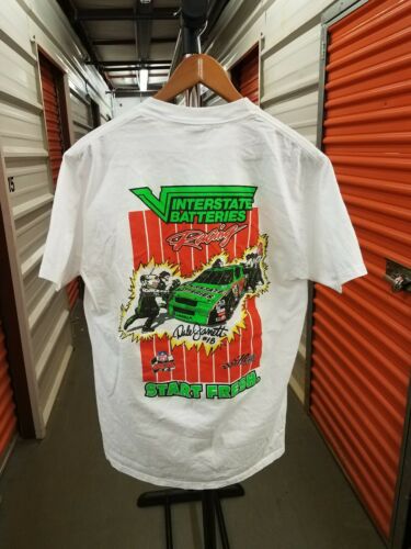 Vintage 90's Nascar NFL Interstate Batteries Racing Dale Jarrett T-Shirt Size LG