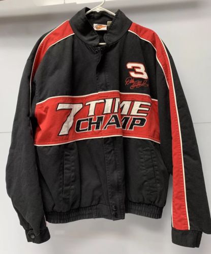 Winners Circle Dale Earnhardt Mens XL Black & Red 7 Time Champ Cotton Jacket