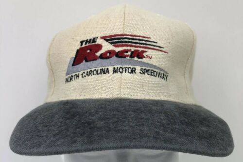 Vintage The Rock North Carolina Speedway Baseball Hat Cap Linen Upper Breathable