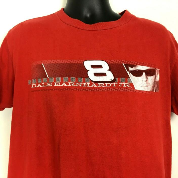 Dale Earnhardt Jr 8 Graphic T Shirt Large Vintage 90s NASCAR Red Winners Circle