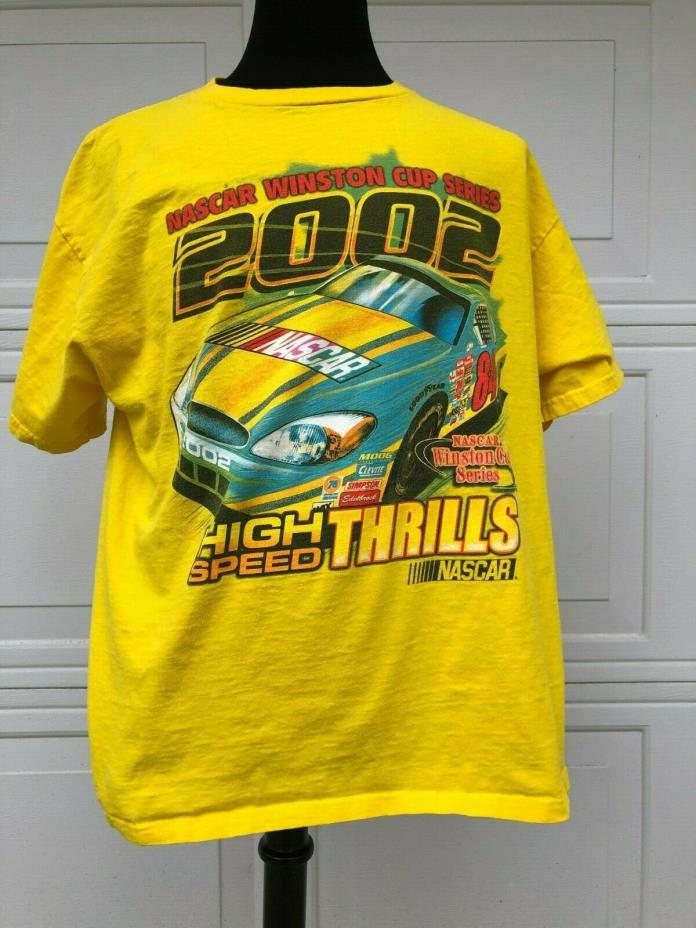 2002 Nascar Winston Cup Series Yellow High Speed Thrills Goodyear T-Shirt