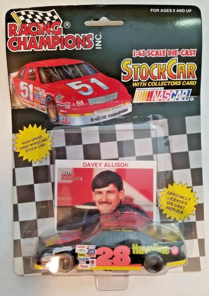Davey Allison #28 1:43 NASCAR Racing Champions Stock Car & Card