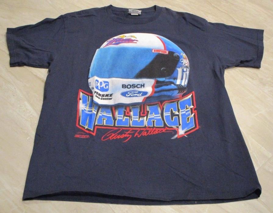 VTG MADE IN USA Chase Nutmeg Mills Rusty Wallace NASCAR Racing T-Shirt size XL