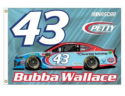 Darrell Bubba Wallace #43 CAR Design 3x5 Flag w/grommets Banner Nascar Racing