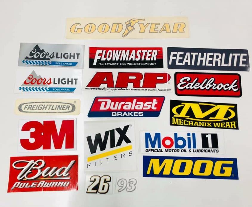 Nascar Contingency Decals Lot Good Year, Bud Pole Award, Wix, Coors Light Pole