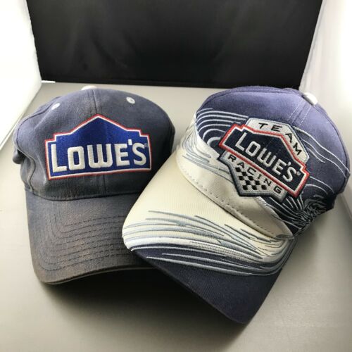 Lot of 2 Lowes Racing Sports Hat Cap #48 Jimmie Johnson Victory Lane (007)