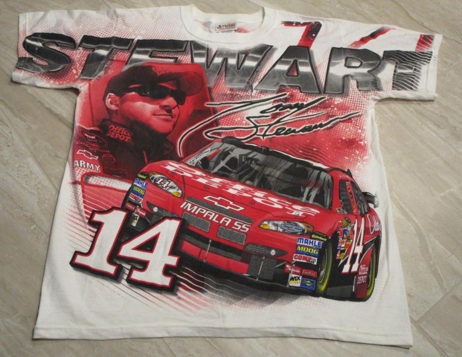 DOUBLE SIDED ALL OVER Chase Authentics Tony Stewart NASCAR Racing T-Shirt Medium