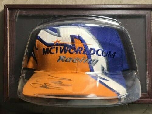 NASCAR MCI Worldcom Racing Baseball hat Tony Stewart autographed ca 1999 framed