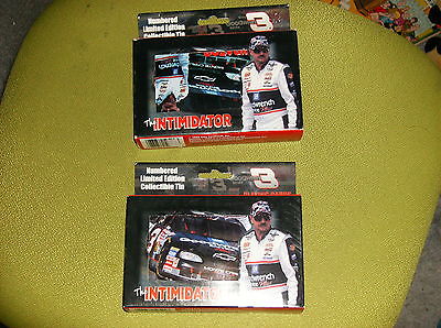 DALE EARNHARDT PLAYING CARDS. 2 COLLECTOR TINS