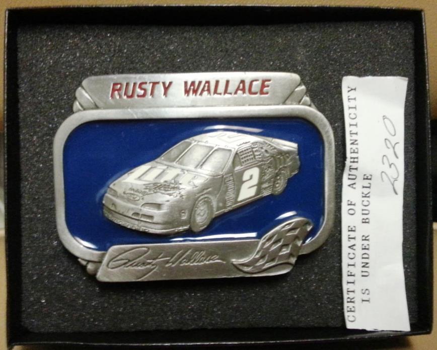 Rusty Wallace #2 Nascar Lmtd Edition Belt Buckle w/ Cert of Authenticity NEW!
