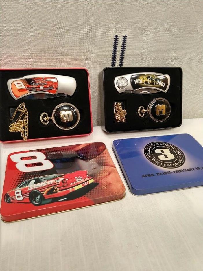 Dale Earnhardt Sr. and Jr. Knife and Watch Set in Case
