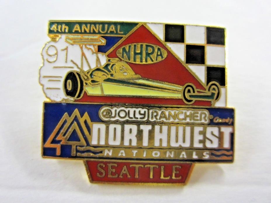 NHRA 91 4th Annual Jollyrancher NorthWNationals Seattle WA Drag Racing Event Pin