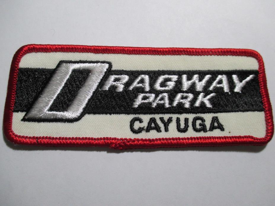 Dragway Park Cayuga Patch Old Original Vintage 4 3/4 x 1 7/8 inches