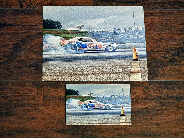 DON THE SNAKE PRUDHOMME HOT WHEELS CUDA FUNNY CAR 8 X10 AND 4 X6 PHOTOS