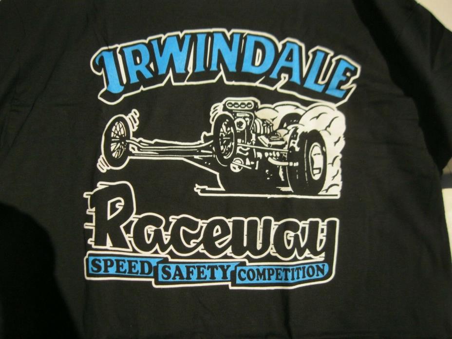 Irwindale Raceway  Drag Strip T Shirt Black Size 2XL