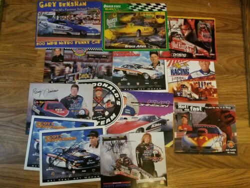 NHRA 13 DRAG RACING Hand Outs HERO CARDS Dragsters FUNNY CARS Drivers NITRO 90's