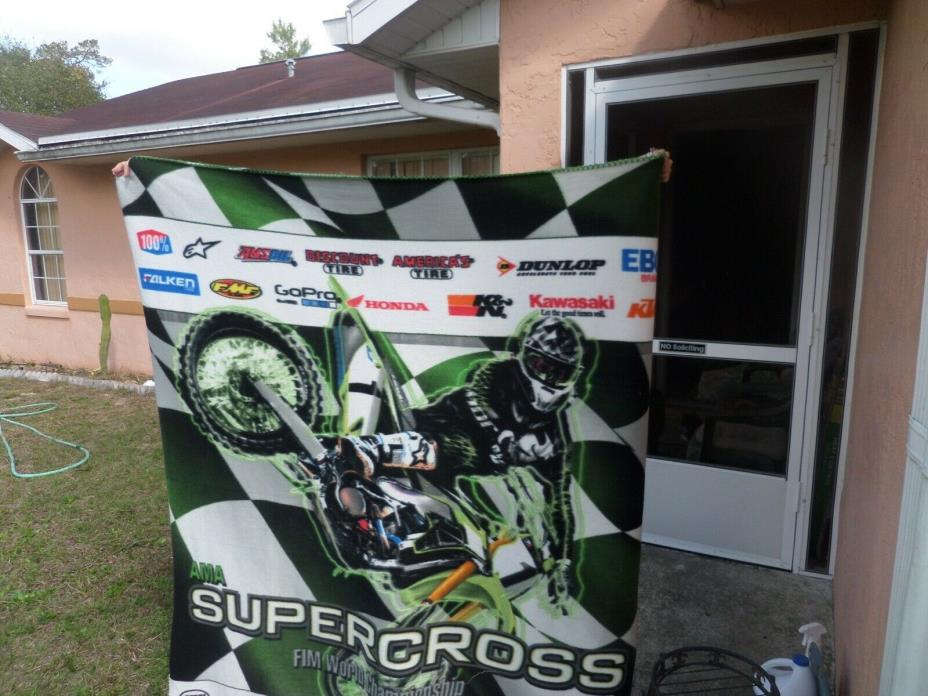 Supercross Fleece Blanket Throw Rare FIM World Championship 62