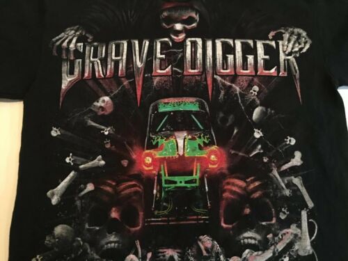 Grave Digger 30th Anniversary Monster Truck Racing Monster Jam Black Shirt Small