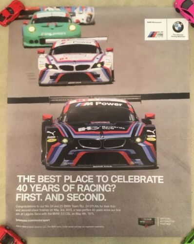 2015 BMW Team RLL Z4 GTLM Cars #24 &25 Winners Poster IMSA 36”x24”