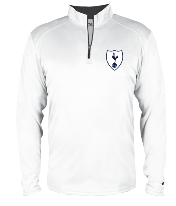 Tottenham Women's 1/4-Zip Lightweight Jacket Top Quarter-Zip Pullover (White)