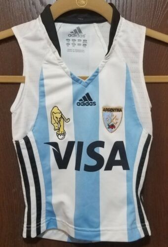 Adidas White Argentina UAR Jaguares Visa ClimaCool Soccer Jersey Child Small
