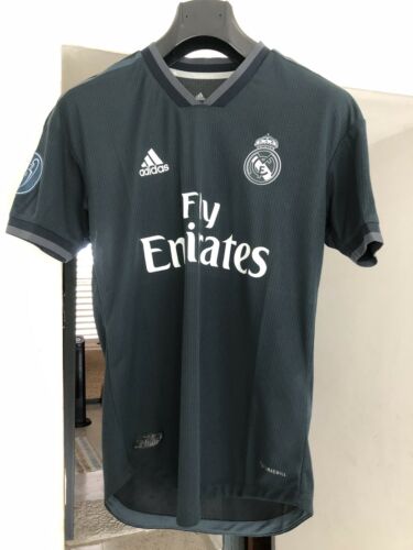 Real Madrid Adidas 2018/19 Men's Away Authentic Jersey - Black Sz M NWT