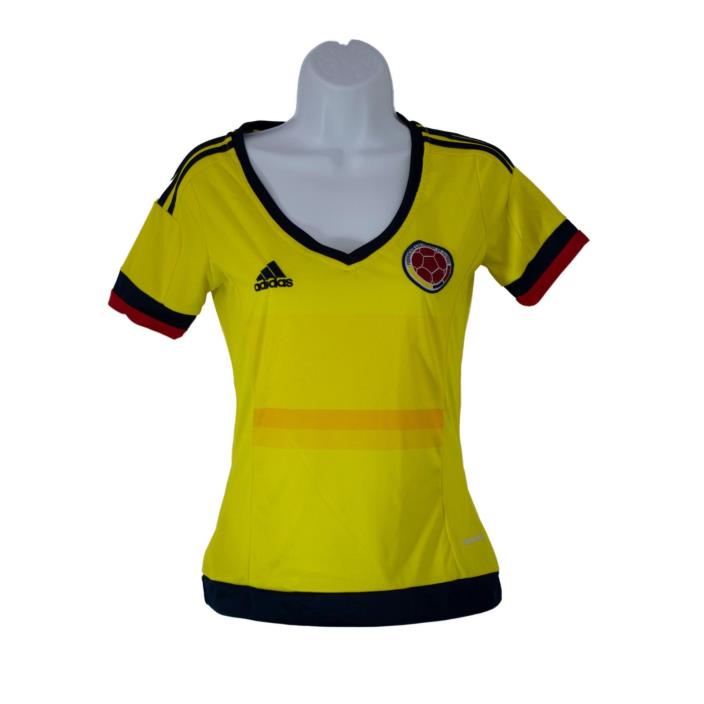 Womens adidas Federacion Columbiana De Futbol Yellow Soccer Jersey Size XS