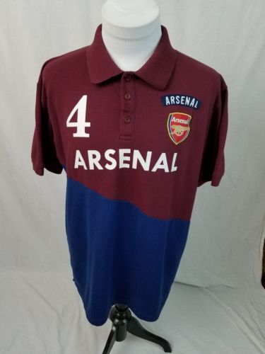 ARSENAL Football Soccer Club #4 Per Mertesacker Polo Shirt Mens UK-2XL XL