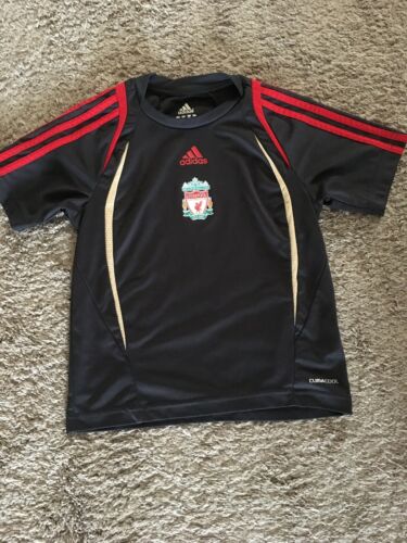 Liverpool Football Club FC Adidas Black Gold Red Youth Small 9-10Y Soccer Jersey