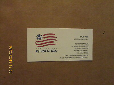 MLS New England Revolution David Pike Account Executive Soccer Business Card