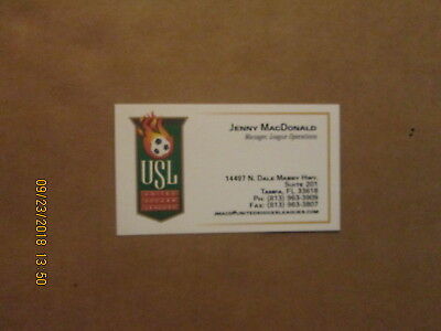 USL Jenny McDonald Manager,League Operations Logo Soccer Business Card