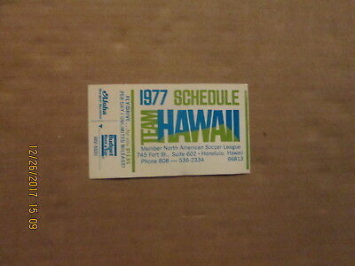 NASL Team Hawaii Vintage Defunct Circa 1977 Team Logo Soccer Card Schedule