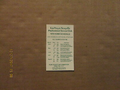 ASL Las Vegas Seagulls Vintage Defunct Circa 1979 Soccer Home Card Schedule