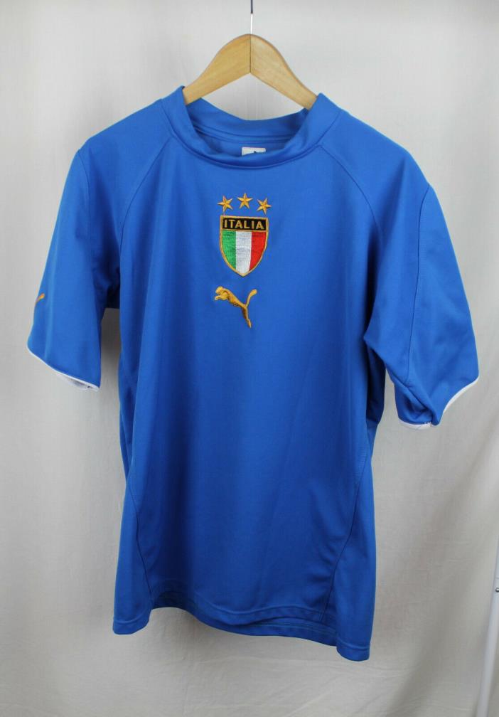 Vintage Puma Italy Blue #9 Vieri Soccer Jersey Sz XL