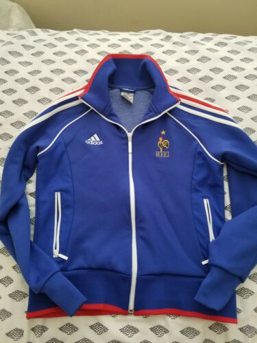 Adidas France National Team Football Soccer Jacket womens medium blue
